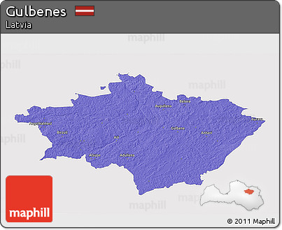 Political 3D Map of Gulbenes, single color outside