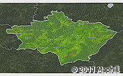 Satellite 3D Map of Gulbenes, darken, semi-desaturated