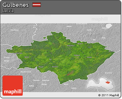 Satellite 3D Map of Gulbenes, lighten, desaturated