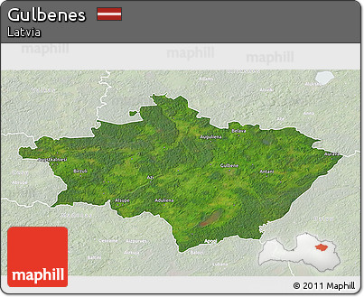 Satellite 3D Map of Gulbenes, lighten