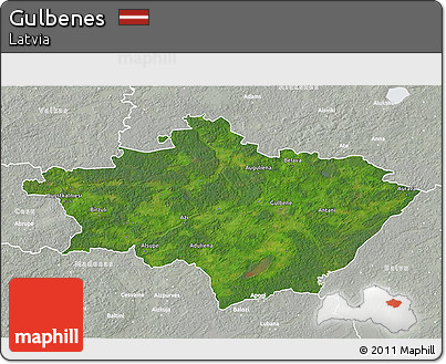 Satellite 3D Map of Gulbenes, lighten, semi-desaturated