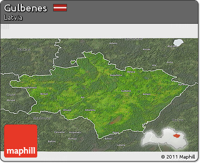 Satellite 3D Map of Gulbenes, semi-desaturated