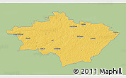 Savanna Style 3D Map of Gulbenes, single color outside