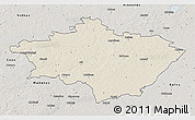 Shaded Relief 3D Map of Gulbenes, semi-desaturated