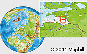 Physical Location Map of Gulbenes, highlighted country