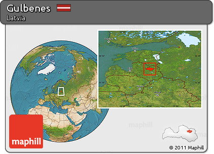 Satellite Location Map of Gulbenes