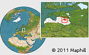 Satellite Location Map of Gulbenes, highlighted country