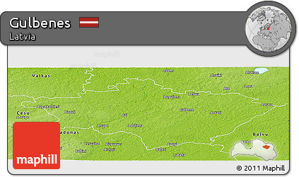 Physical Panoramic Map of Gulbenes