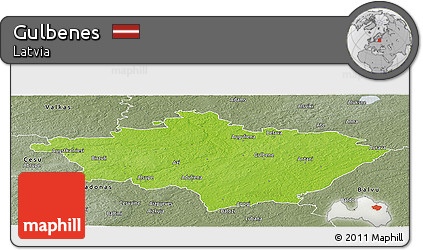 Physical Panoramic Map of Gulbenes, semi-desaturated