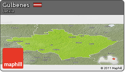 Physical Panoramic Map of Gulbenes, semi-desaturated