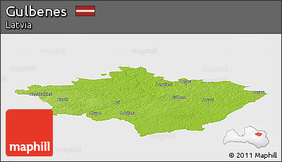 Physical Panoramic Map of Gulbenes, single color outside