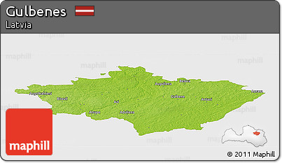 Physical Panoramic Map of Gulbenes, single color outside