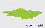 Physical Panoramic Map of Gulbenes, single color outside