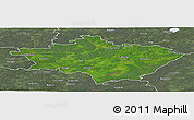 Satellite Panoramic Map of Gulbenes, semi-desaturated