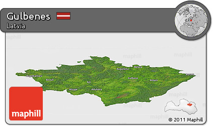 Satellite Panoramic Map of Gulbenes, single color outside