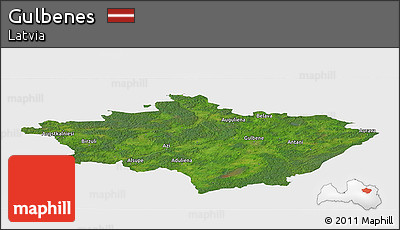 Satellite Panoramic Map of Gulbenes, single color outside