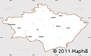 Classic Style Simple Map of Gulbenes, cropped outside