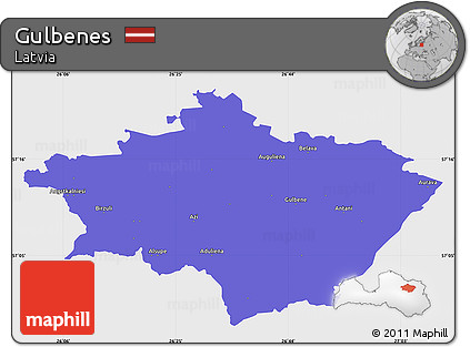 Political Simple Map of Gulbenes, single color outside