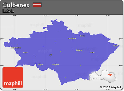Political Simple Map of Gulbenes, single color outside