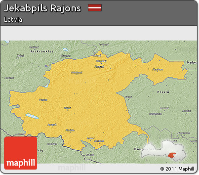Savanna Style 3D Map of Jekabpils Rajons