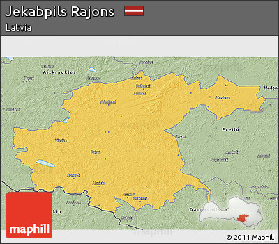 Savanna Style 3D Map of Jekabpils Rajons