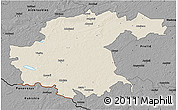Shaded Relief 3D Map of Jekabpils Rajons, darken, desaturated