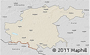 Shaded Relief 3D Map of Jekabpils Rajons, desaturated
