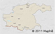 Shaded Relief 3D Map of Jekabpils Rajons, lighten, desaturated