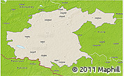 Shaded Relief 3D Map of Jekabpils Rajons, physical outside