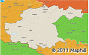 Shaded Relief 3D Map of Jekabpils Rajons, political outside