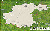 Shaded Relief 3D Map of Jekabpils Rajons, satellite outside