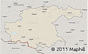 Shaded Relief 3D Map of Jekabpils Rajons, semi-desaturated