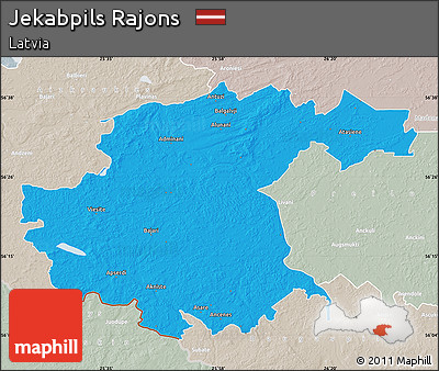 Political Map of Jekabpils Rajons, lighten, semi-desaturated