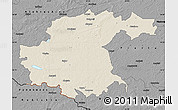 Shaded Relief Map of Jekabpils Rajons, darken, desaturated