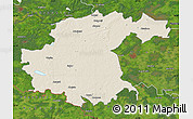 Shaded Relief Map of Jekabpils Rajons, satellite outside