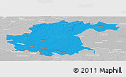 Political Panoramic Map of Jekabpils Rajons, lighten, desaturated