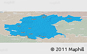 Political Panoramic Map of Jekabpils Rajons, lighten, semi-desaturated