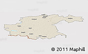 Shaded Relief Panoramic Map of Jekabpils Rajons, cropped outside