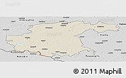 Shaded Relief Panoramic Map of Jekabpils Rajons, desaturated