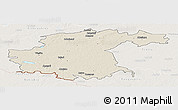 Shaded Relief Panoramic Map of Jekabpils Rajons, lighten