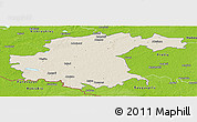 Shaded Relief Panoramic Map of Jekabpils Rajons, physical outside