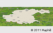 Shaded Relief Panoramic Map of Jekabpils Rajons, satellite outside