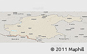Shaded Relief Panoramic Map of Jekabpils Rajons, semi-desaturated
