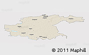 Shaded Relief Panoramic Map of Jekabpils Rajons, single color outside