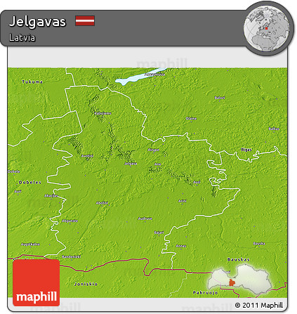Physical 3D Map of Jelgavas