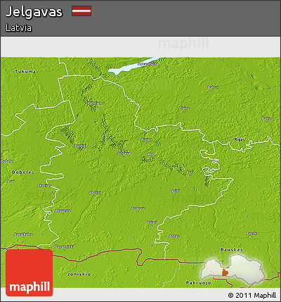 Physical 3D Map of Jelgavas