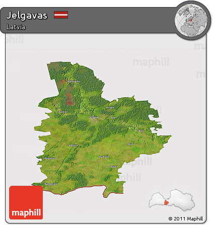 Satellite 3D Map of Jelgavas, cropped outside