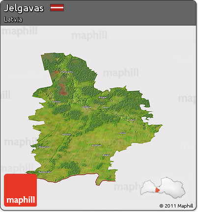 Satellite 3D Map of Jelgavas, cropped outside