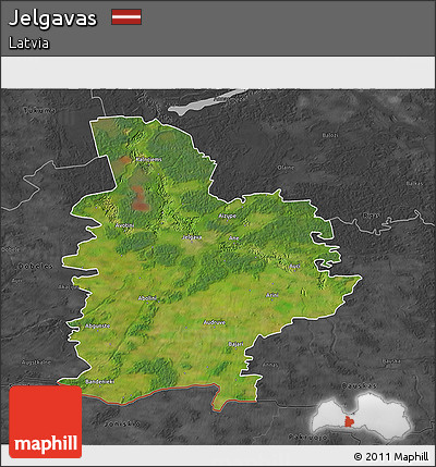 Satellite 3D Map of Jelgavas, darken, desaturated