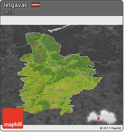 Satellite 3D Map of Jelgavas, darken, desaturated